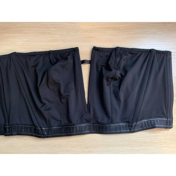 Victorias Secret Black Strapless Corset Bra Bralette Top Size 36B V Cut Side Zip - Picture 7 of 7